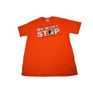 Baltimore Orioles T-Shirt Men's Size M Orange "We Won't Stop" SGA Baseball